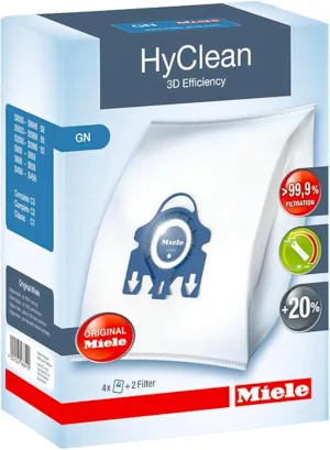 Miele HyClean 3D GN Type Microfiber Dust Bags for Miele Canister Vacuum Cleaners - 9917730