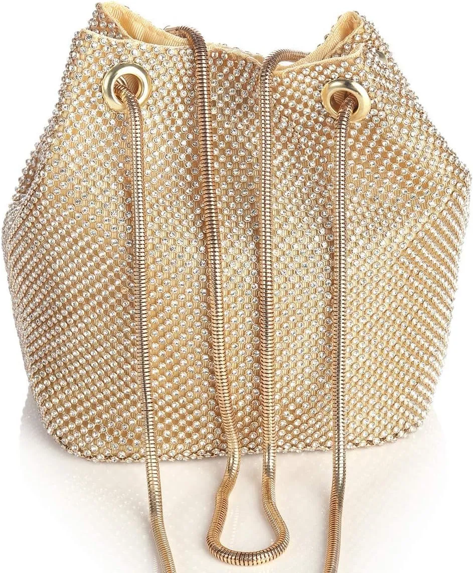 MIFXIN Women Rhinestone Evening Bag Handbag Bling Crystal Clutch Shoulder Bag Shiny Purse for Party Wedding