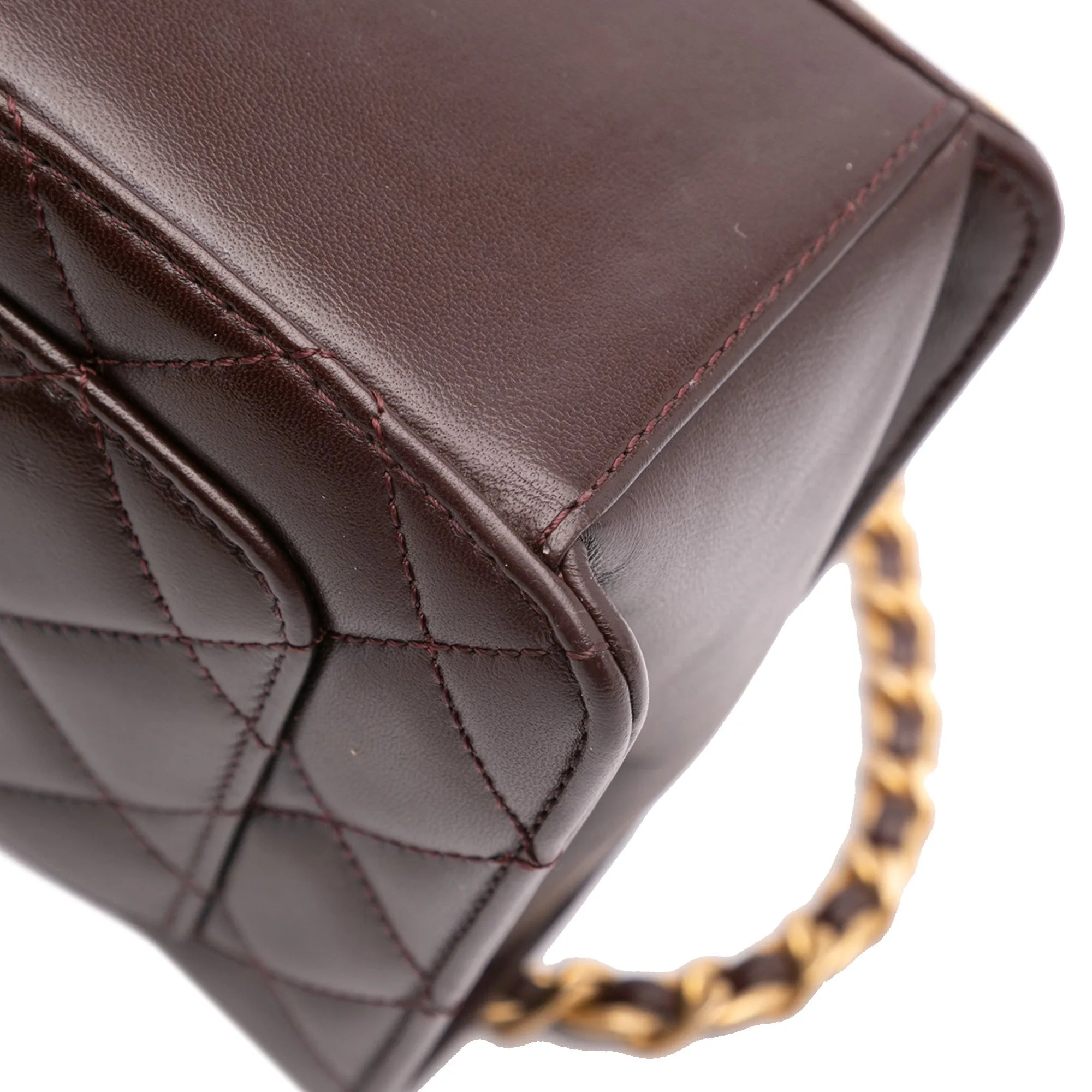 Mini Quilted Shiny Lambskin Single Flap