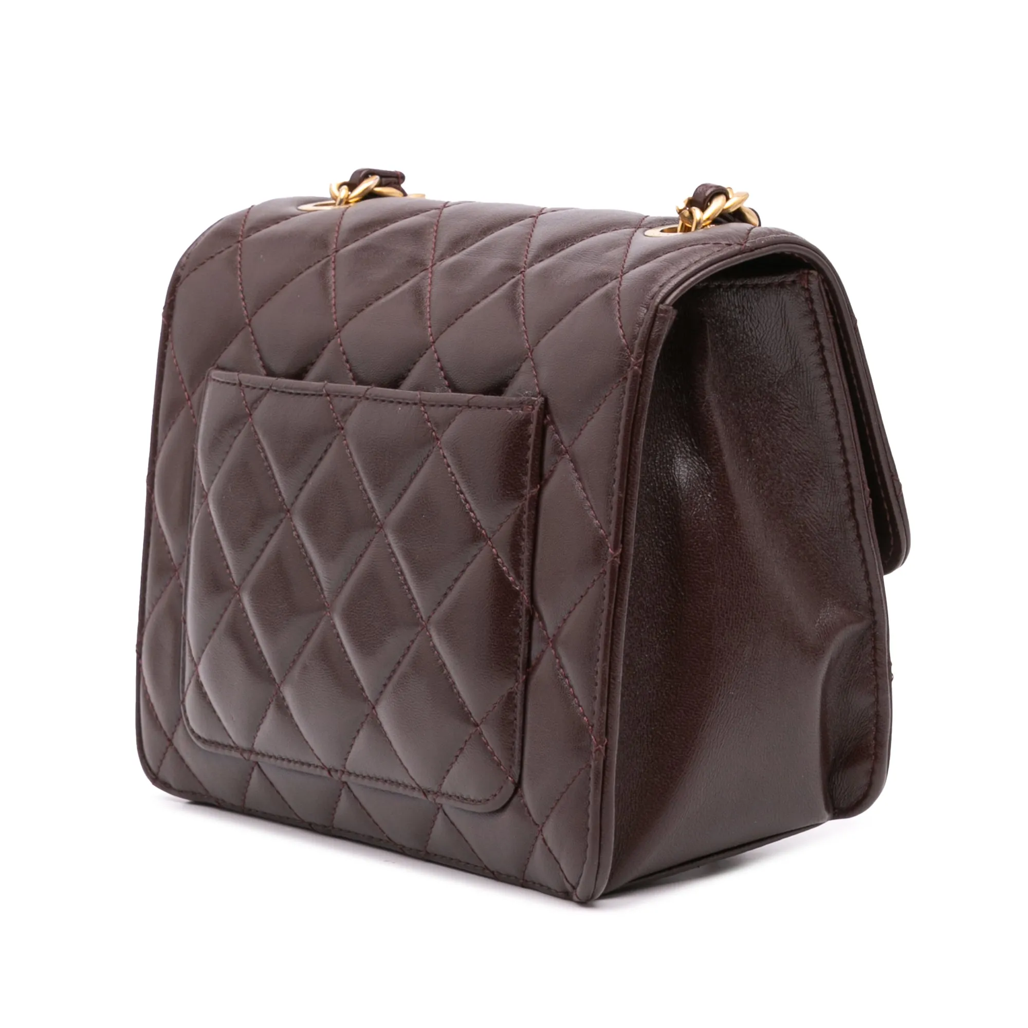 Mini Quilted Shiny Lambskin Single Flap