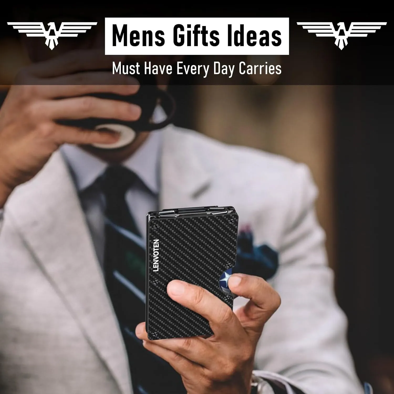 Minimalist Wallet for Men, Metal Wallet with Money Clip, Slim Compact Wallet, RFID Blocking Card Holder, Metal Aluminum Credit Card Holder, Holds up to 20 Cards
