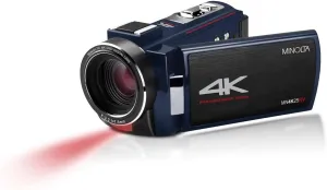 Minolta MN4K25NV 4K Ultra HD 30 MP Night Vision Camcorder (Blue), (MN4K25NV-W-BL)