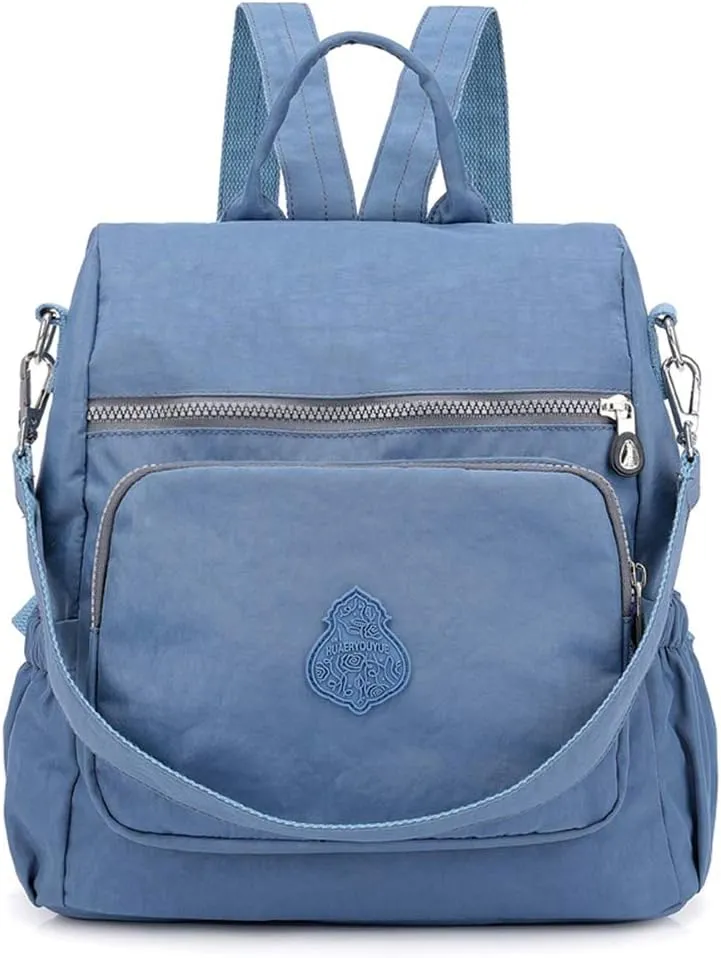 MINTEGRA Women Shoulder Backpack Multi-Pocket Nylon Purse Large Capacity Waterproof Casual Daypack