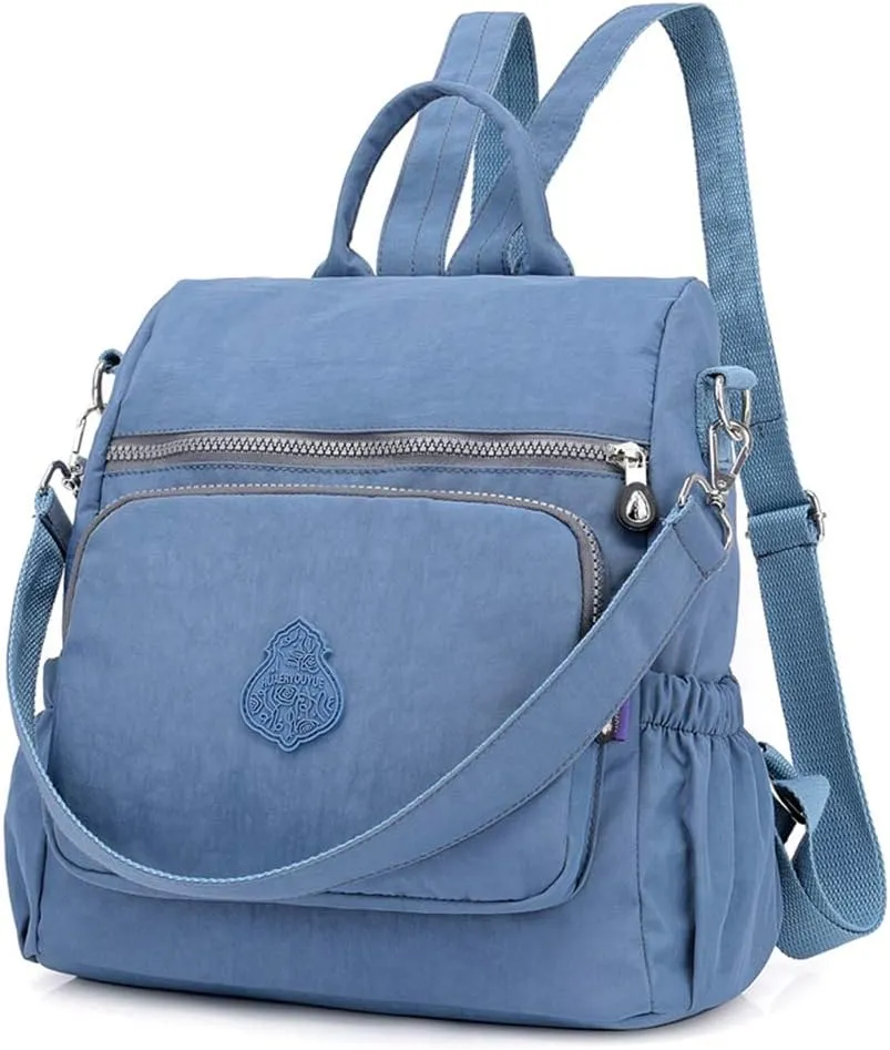 MINTEGRA Women Shoulder Backpack Multi-Pocket Nylon Purse Large Capacity Waterproof Casual Daypack