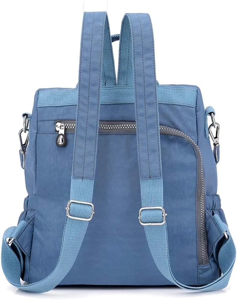 MINTEGRA Women Shoulder Backpack Multi-Pocket Nylon Purse Large Capacity Waterproof Casual Daypack