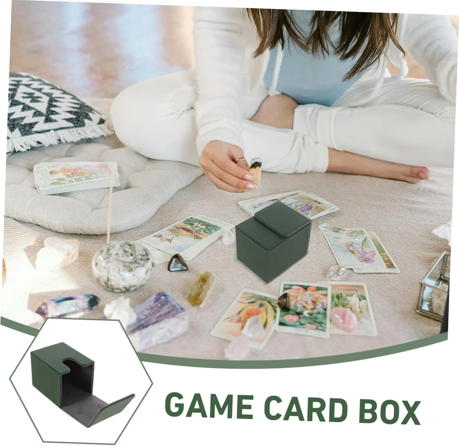 Mipcase 4pcs Card Deck Storage Box Compact Pu Case for Home Lightweight Organizer Magnetic Closure for Collectors and Gamers