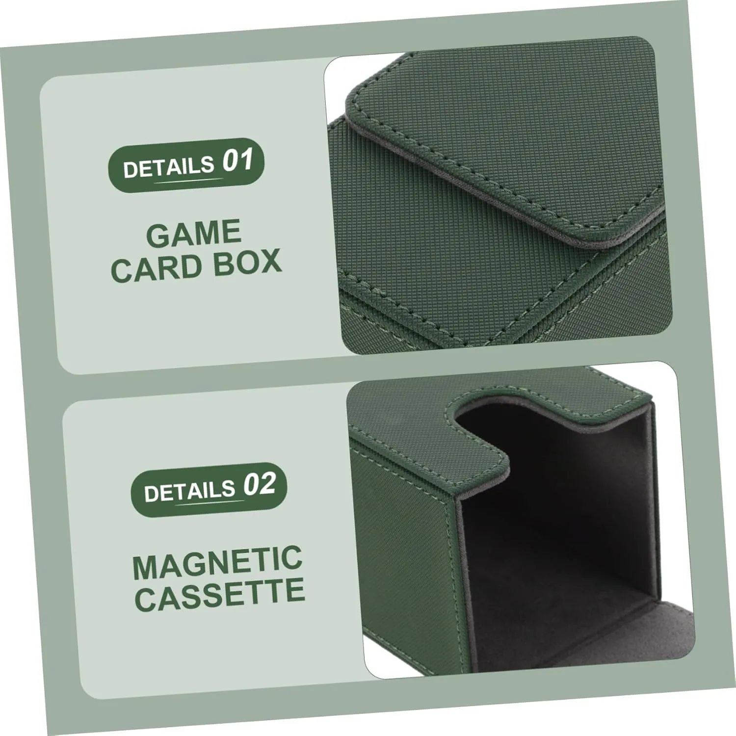 Mipcase 4pcs Card Deck Storage Box Compact Pu Case for Home Lightweight Organizer Magnetic Closure for Collectors and Gamers