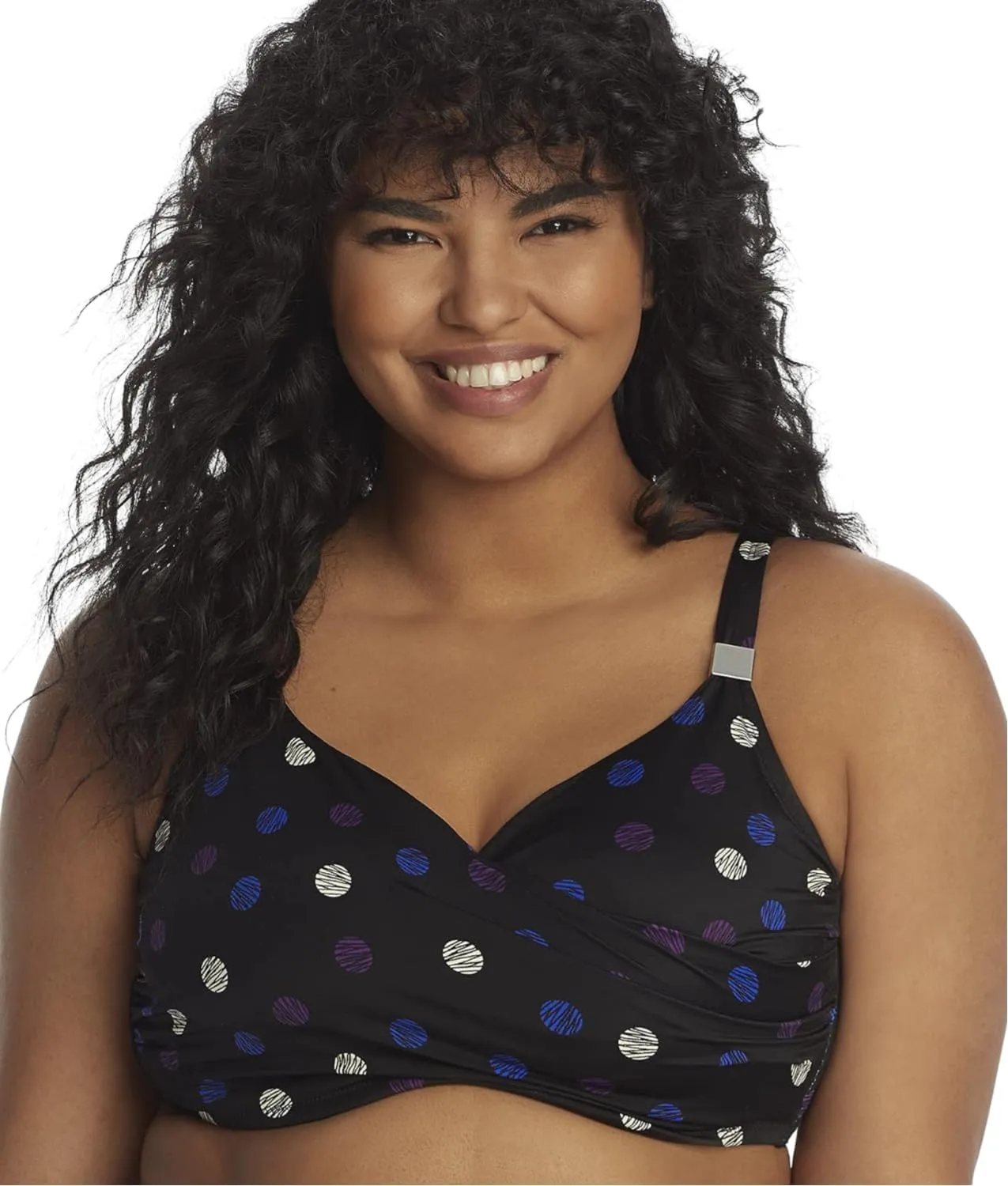 Miraclesuit Spot Surplice Underwire Bikini Top, 38DD, Multi