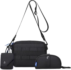 MIRLEWAIY Small Crossbody Shoulder Bag For Men, Women Mini Messenger Bag Water Resistant Satchel Bag Set Multifunctional