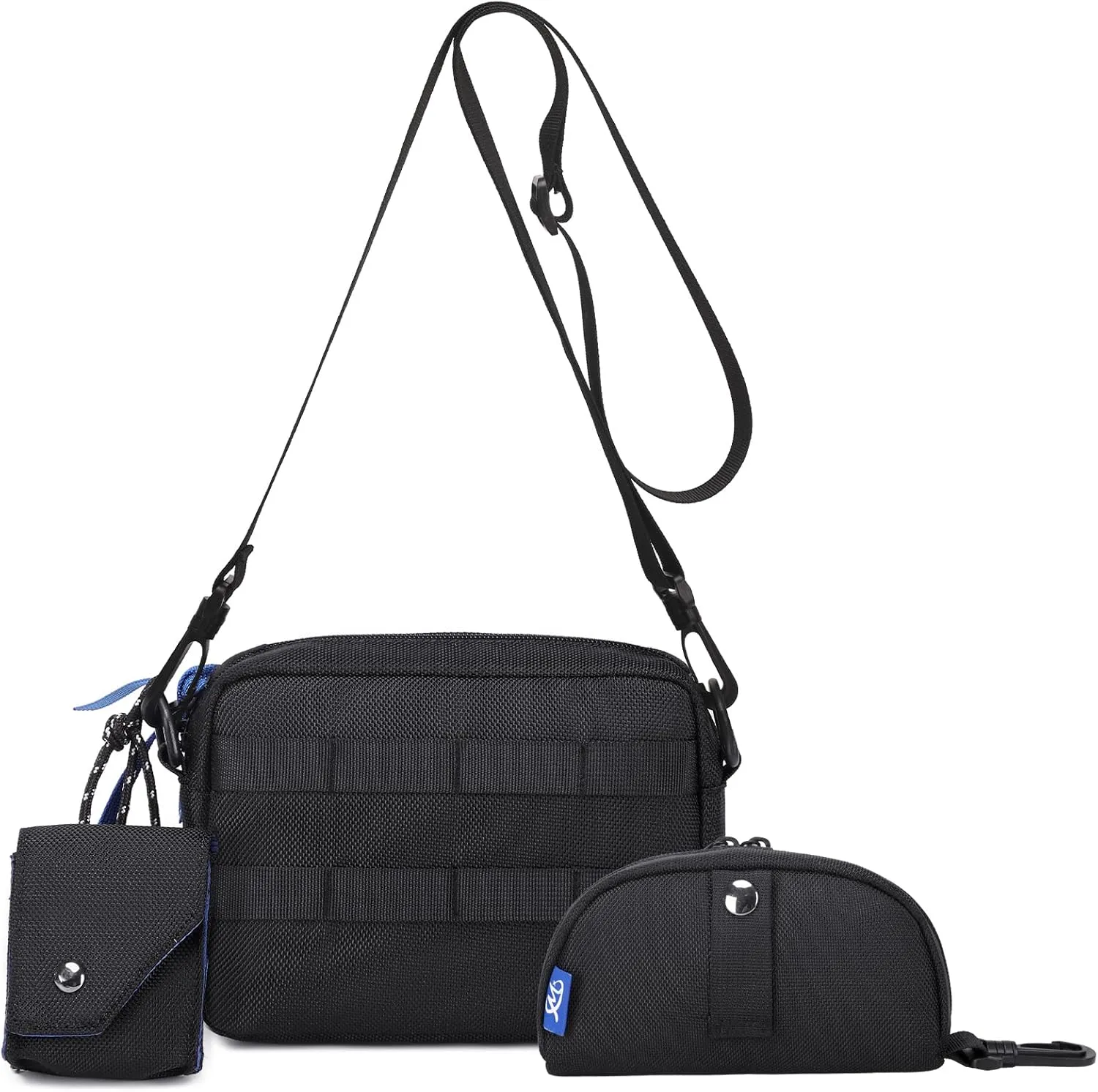 MIRLEWAIY Small Crossbody Shoulder Bag For Men, Women Mini Messenger Bag Water Resistant Satchel Bag Set Multifunctional