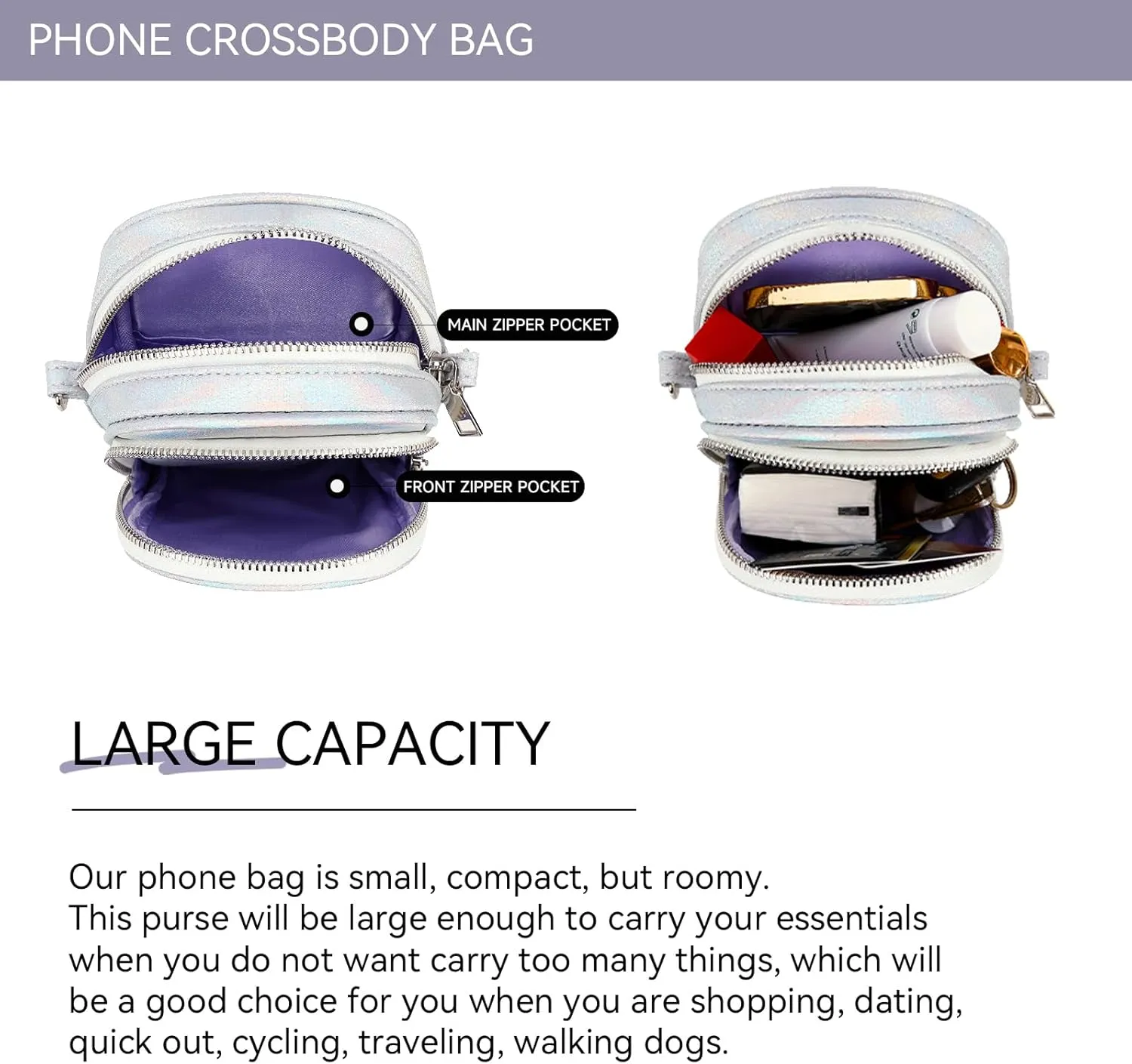 MIRLEWAIY Small Leather Crossbody Bag Cell Phone Purse Women Mini Shoulder Wallet with Credit Card Slots