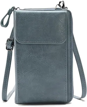 MIRLEWAIY Small Leather Crossbody Bag Cell Phone Purse Women Mini Shoulder Wallet with Credit Card Slots