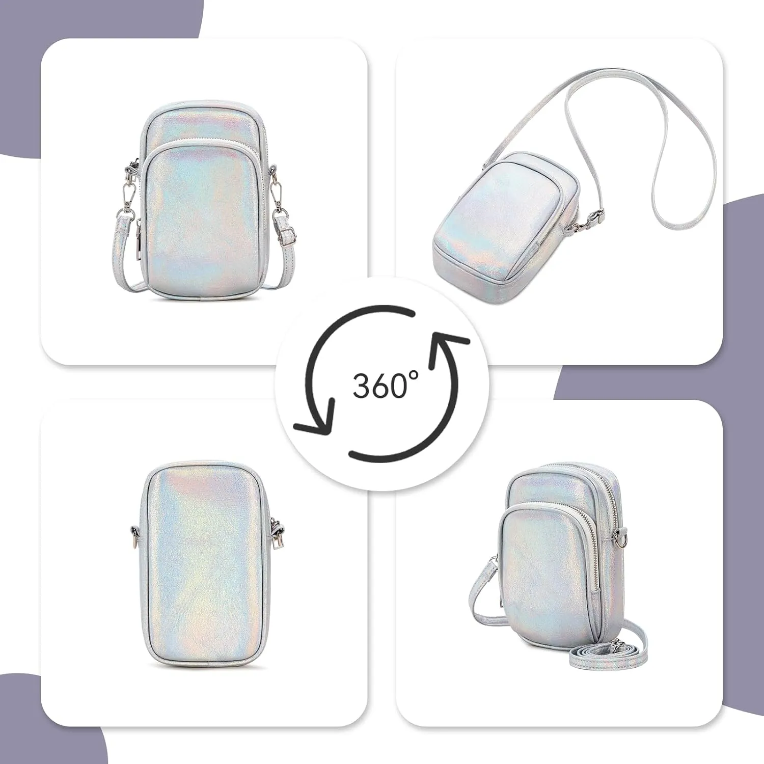 MIRLEWAIY Small Leather Crossbody Bag Cell Phone Purse Women Mini Shoulder Wallet with Credit Card Slots