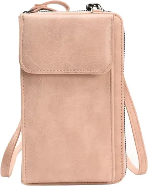 MIRLEWAIY Small Leather Crossbody Bag Cell Phone Purse Women Mini Shoulder Wallet with Credit Card Slots