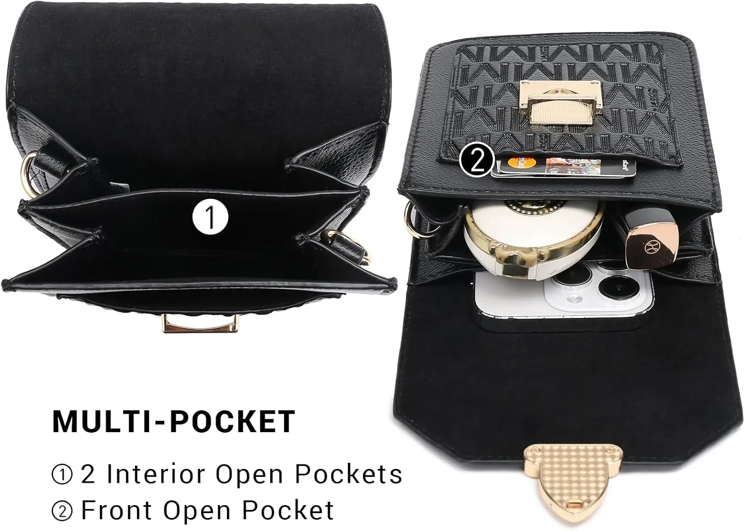 MKP Women Fashion Signature Lightweight Cute Small Crossbody Bags Cell Phone Purse Wallet Shoulder Bag With Snap Closure