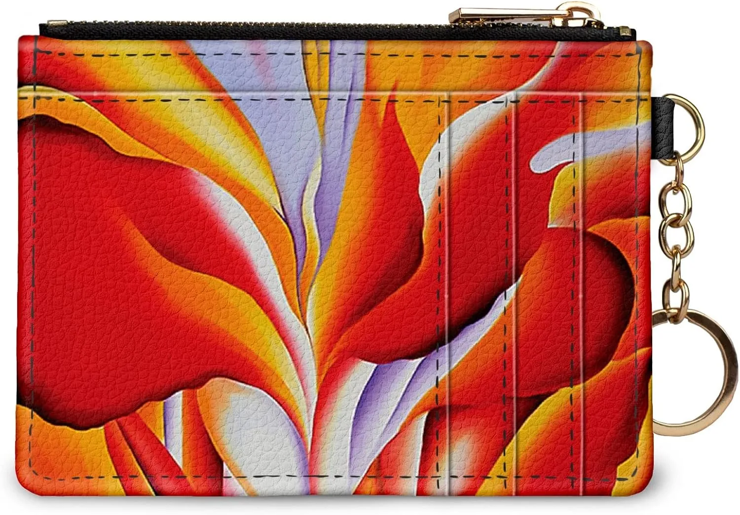 Monarque RFID Keychain Wallet Signature Collection (Georgia O'Keeffe Red Canna)