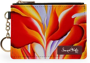 Monarque RFID Keychain Wallet Signature Collection (Georgia O'Keeffe Red Canna)