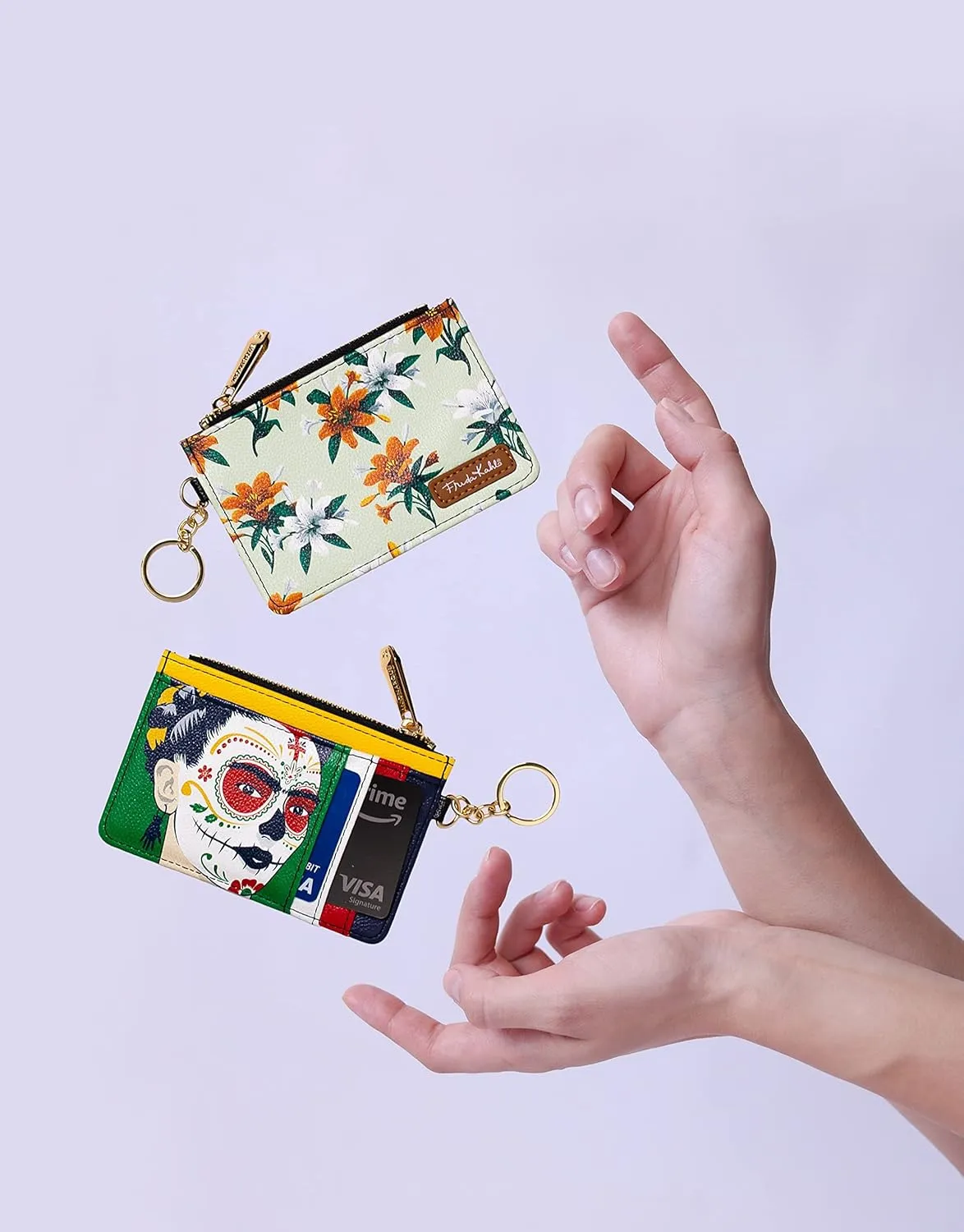 Monarque RFID Keychain Wallet Signature Collection (Georgia O'Keeffe Red Canna)