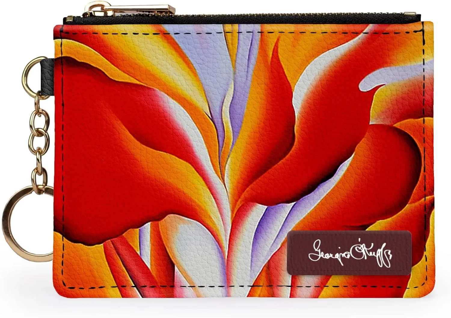 Monarque RFID Keychain Wallet Signature Collection (Georgia O'Keeffe Red Canna)