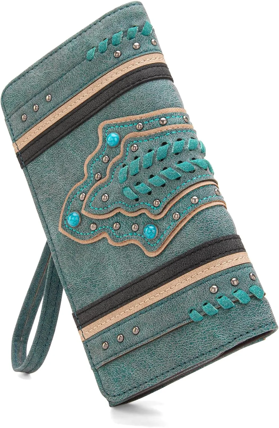Montana West Whipstitch Wristlet Wallet for Women Buckle Collection Purse with Card Holder