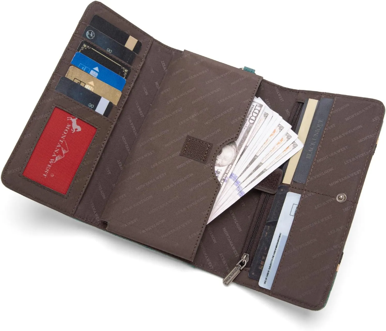 Montana West Whipstitch Wristlet Wallet for Women Buckle Collection Purse with Card Holder