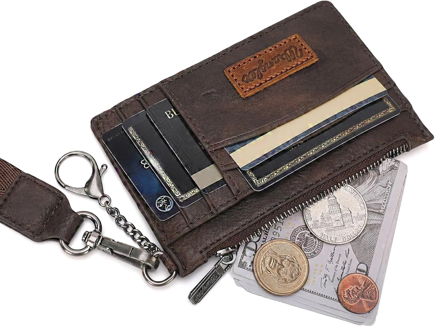 Montana West X Wrangler RFID Card Holder Slim Credit Card Wallet Small Credit Card Holder for Women Keychain Wristlet Wallet