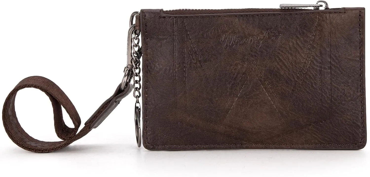 Montana West X Wrangler RFID Card Holder Slim Credit Card Wallet Small Credit Card Holder for Women Keychain Wristlet Wallet