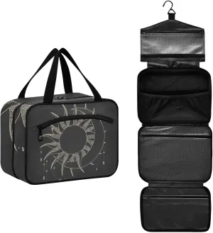 Moon Phases Sun and Moon Toiletry Bag for Traveling Large Capacity Hanging Travel Bag for Women - Medium