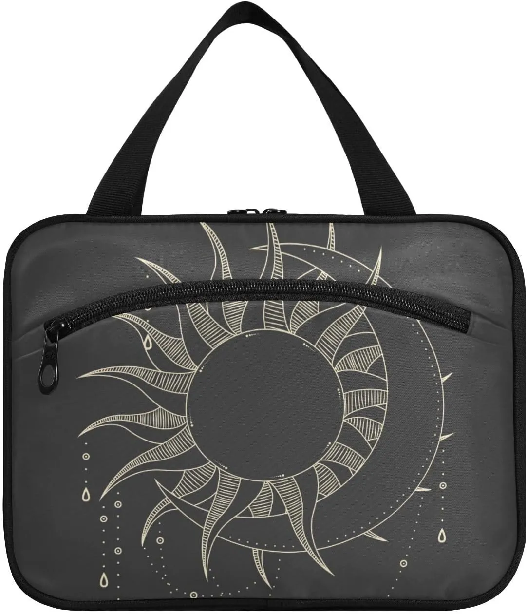 Moon Phases Sun and Moon Toiletry Bag for Traveling Large Capacity Hanging Travel Bag for Women - Medium