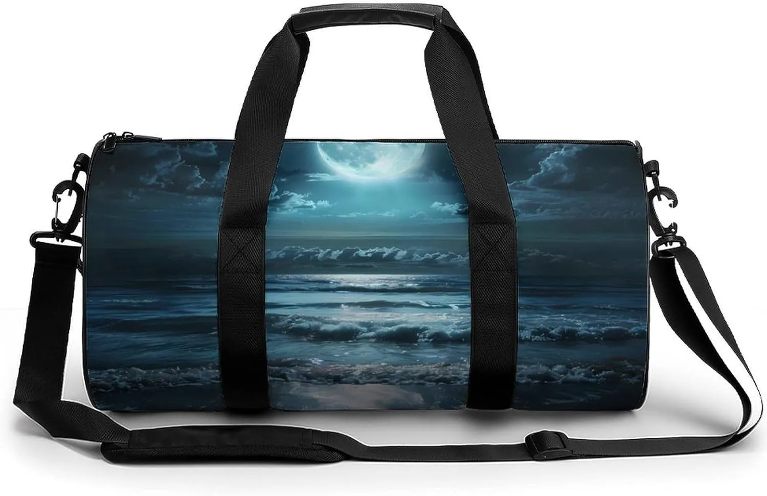 Moon Sea Ocean Landscape Gym Bag for Men Women Duffle Bags Travel Tote