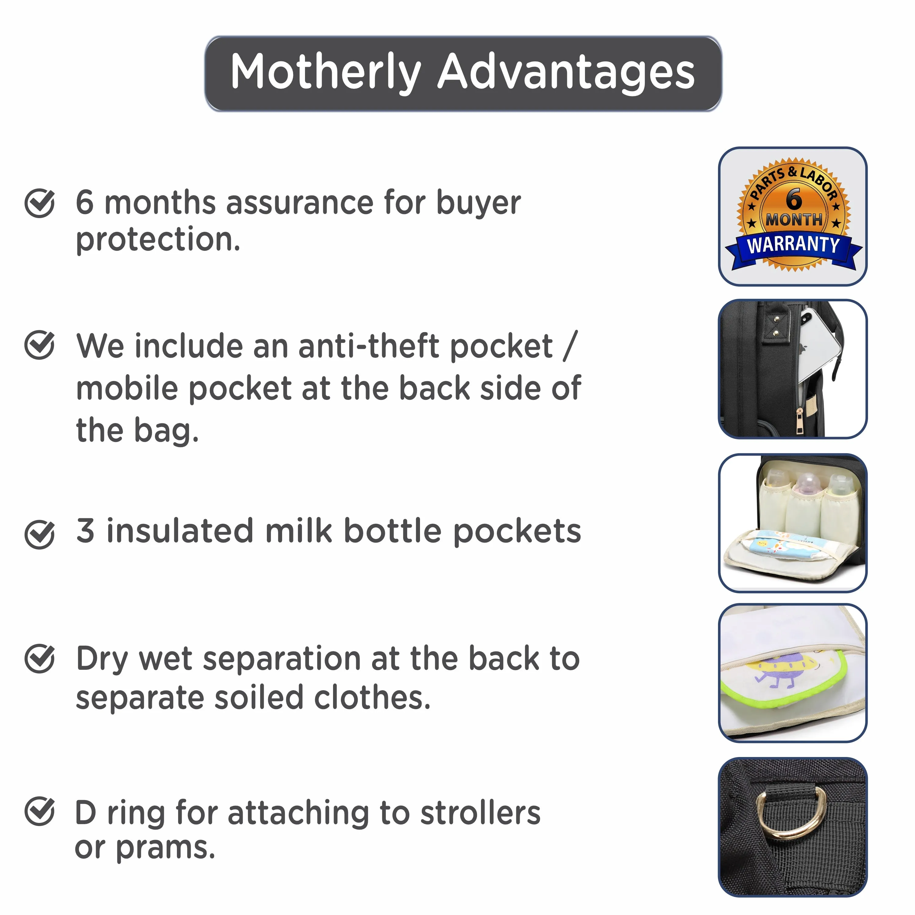 Motherly Everyday Diaper Bag for Mothers for Travel, Maternity Bag for Newborn Baby, Mother Travelling Bag, Multiple Pocket Water Resistant Hospital Bag for moms