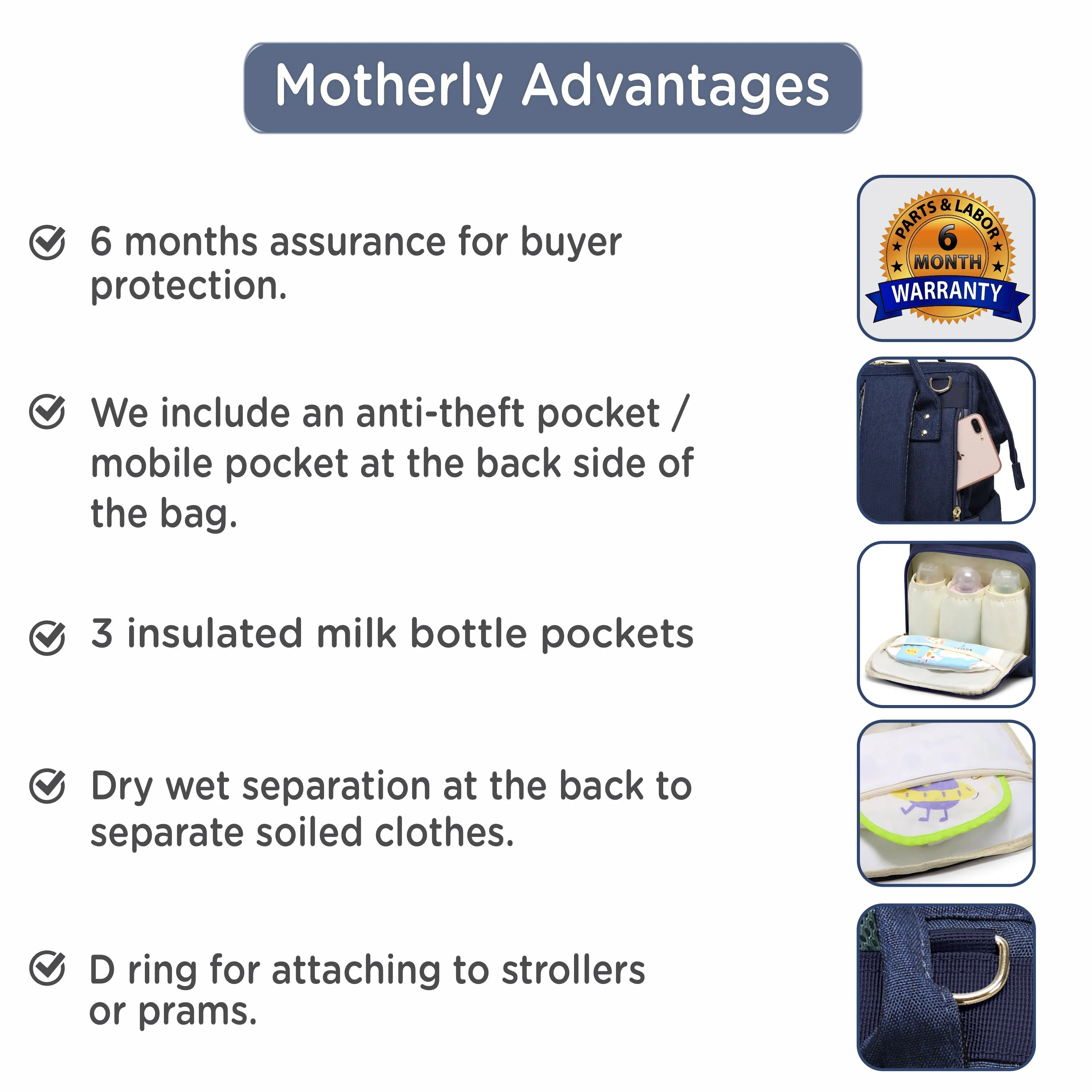 Motherly Everyday Diaper Bag for Mothers for Travel, Maternity Bag for Newborn Baby, Mother Travelling Bag, Multiple Pocket Water Resistant Hospital Bag for moms