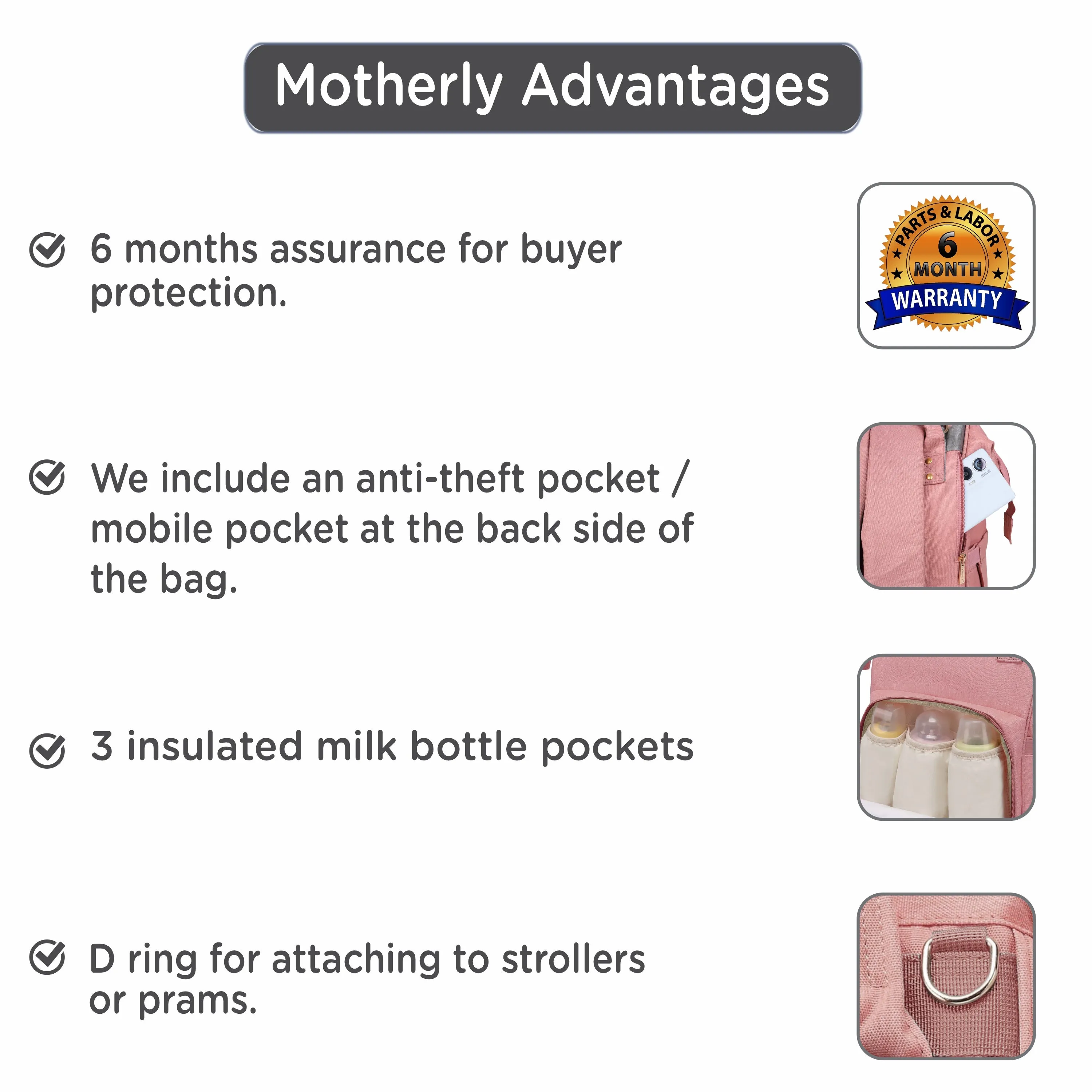 Motherly Everyday Diaper Bag for Mothers for Travel, Maternity Bag for Newborn Baby, Mother Travelling Bag, Multiple Pocket Water Resistant Hospital Bag for moms