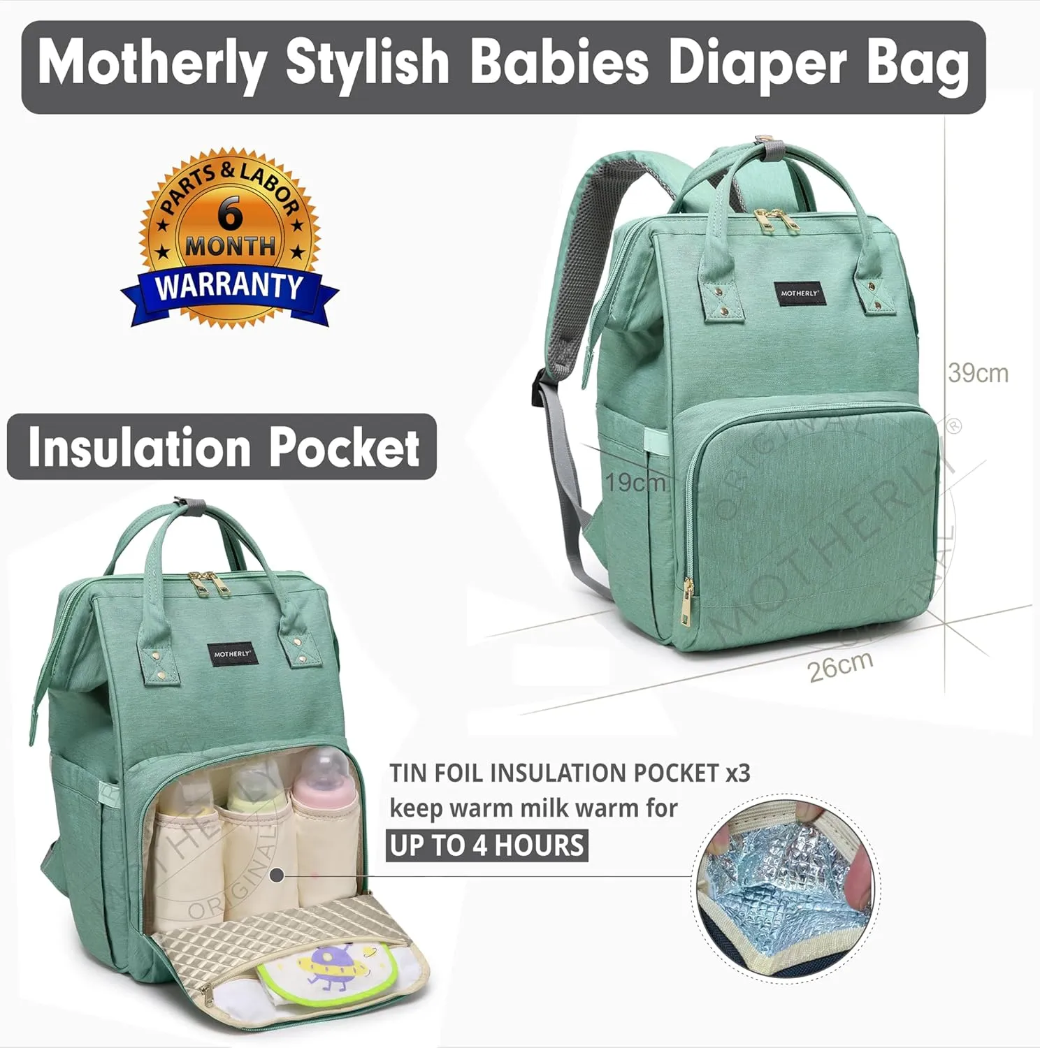 Motherly Everyday Diaper Bag for Mothers for Travel, Maternity Bag for Newborn Baby, Mother Travelling Bag, Multiple Pocket Water Resistant Hospital Bag for moms