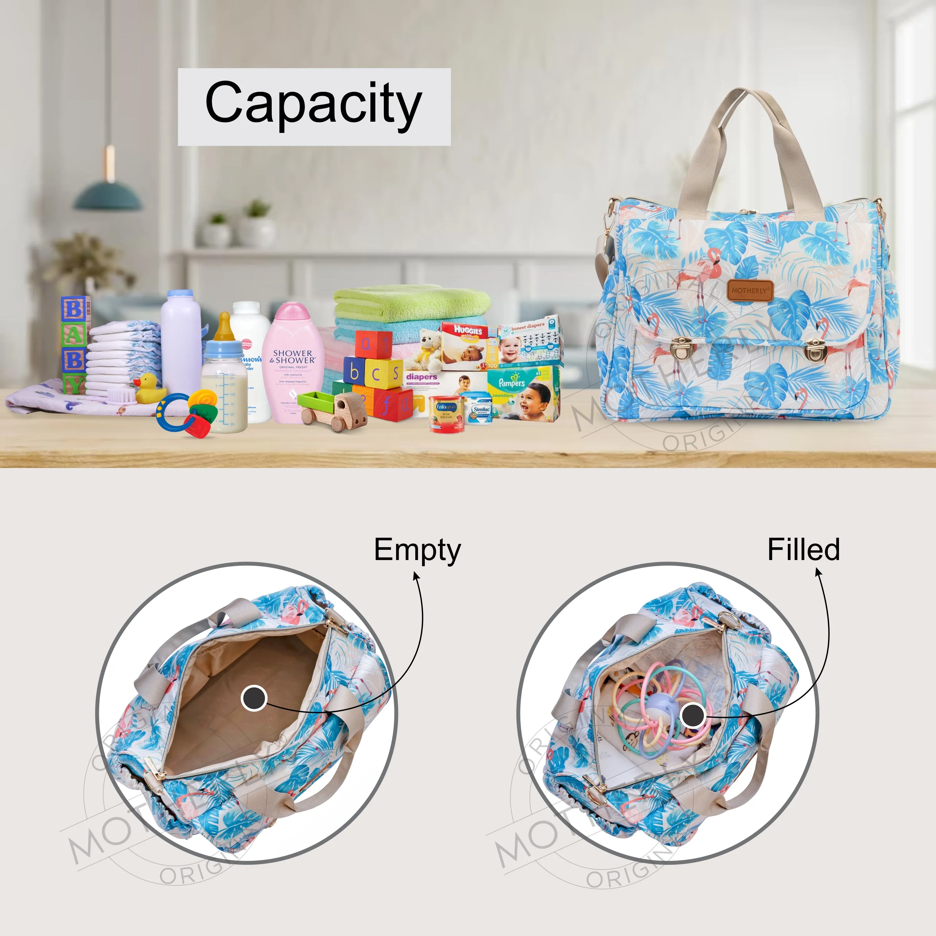 Motherly Glory Tote Diaper Bag for Mothers for Travel, Maternity Bag for Newborn Baby, Mothers Travelling Bag, Multiple Pocket Water Resistant Baby Bag, Hospital Bag for moms
