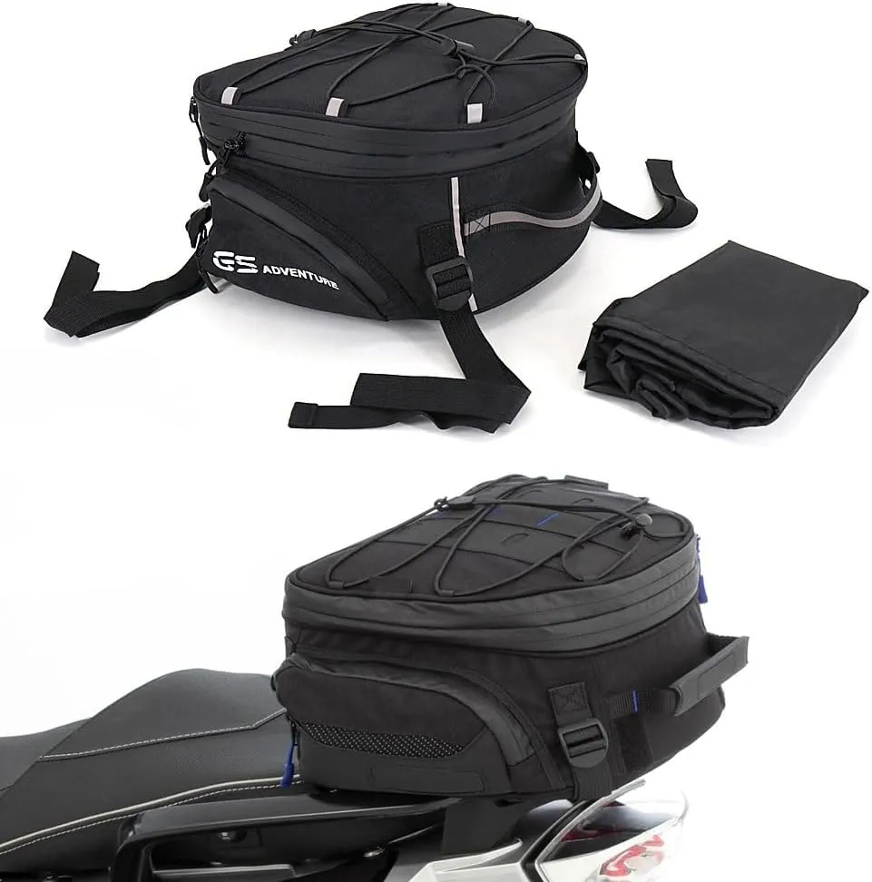 Motorcycle Nylon Waterproof Tail Bags Multi-functional Rear Seat Luggage Bag Expandable Storage Bag Handbag for BMW R1300GS/1200GS R1250GS ADV/LC F700GS F750GS F800GS F850GS F650GS G310GS
