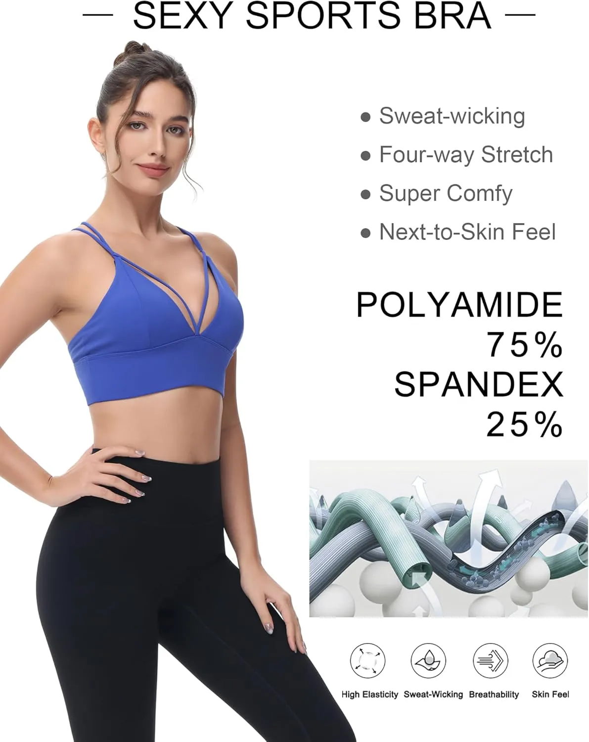 MotoRun Bralettes for Women, Strappy Sports Bra Push up Bralette Sexy Bras Rave Top