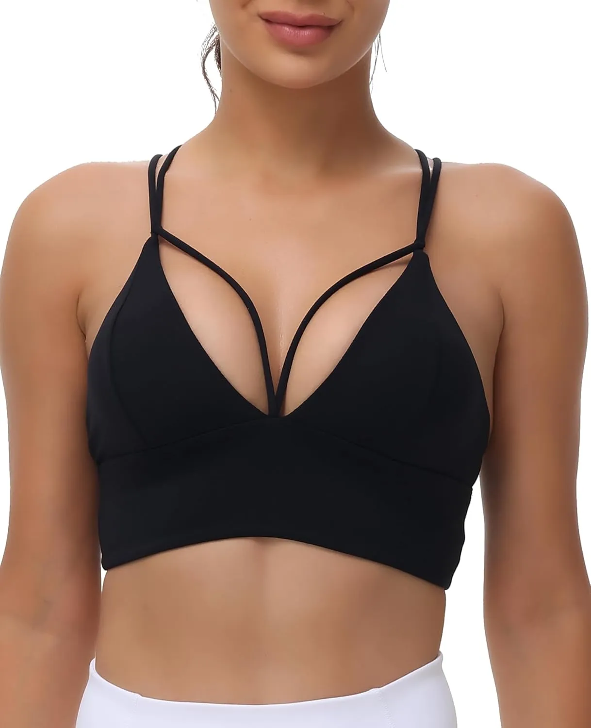 MotoRun Bralettes for Women, Strappy Sports Bra Push up Bralette Sexy Bras Rave Top