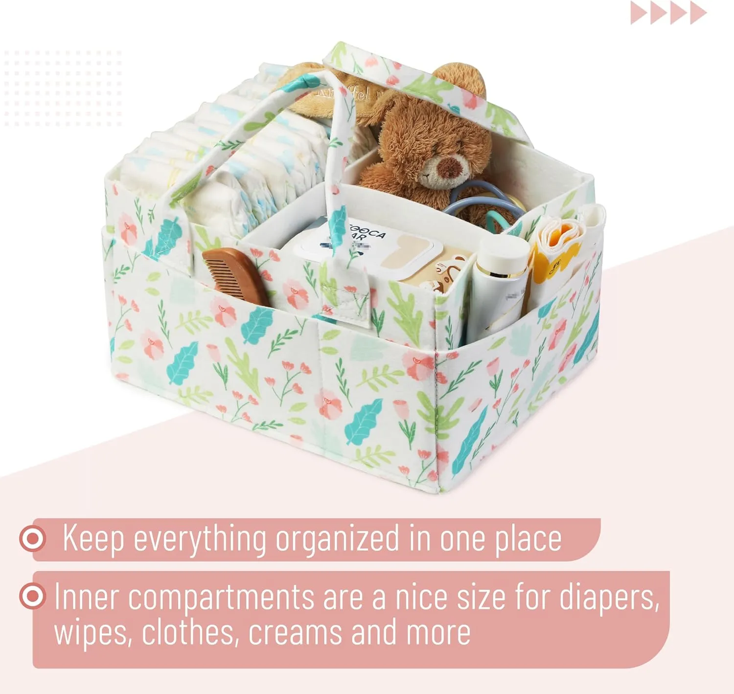 Mr. Pen- Baby Diaper Caddy Organizer, Blooming Palette, Diaper Organizer, Car Diaper Caddy, Baby Caddy Organizer, Portable Diaper Caddy, Diaper Organizer for Changing Table, Baby Organizer for Nursery
