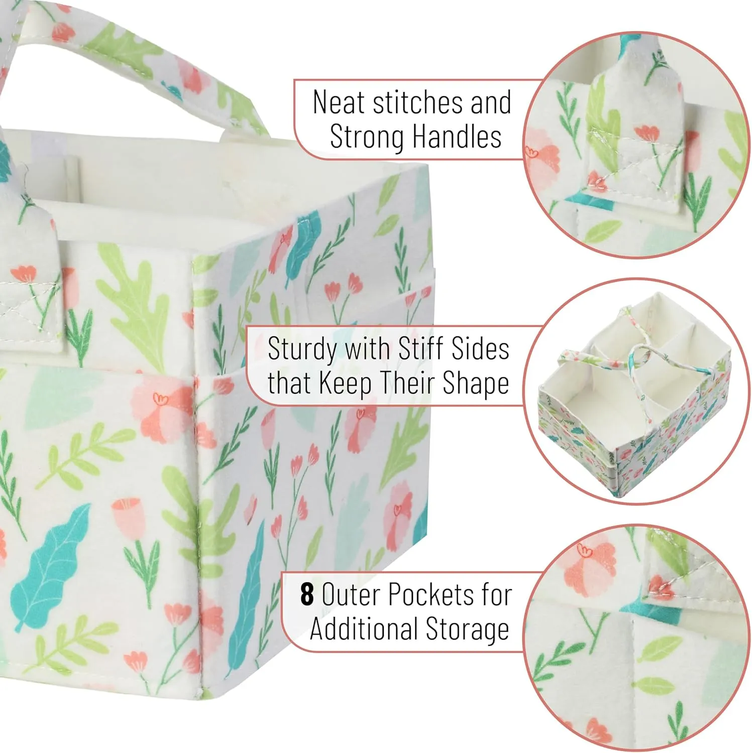 Mr. Pen- Baby Diaper Caddy Organizer, Blooming Palette, Diaper Organizer, Car Diaper Caddy, Baby Caddy Organizer, Portable Diaper Caddy, Diaper Organizer for Changing Table, Baby Organizer for Nursery