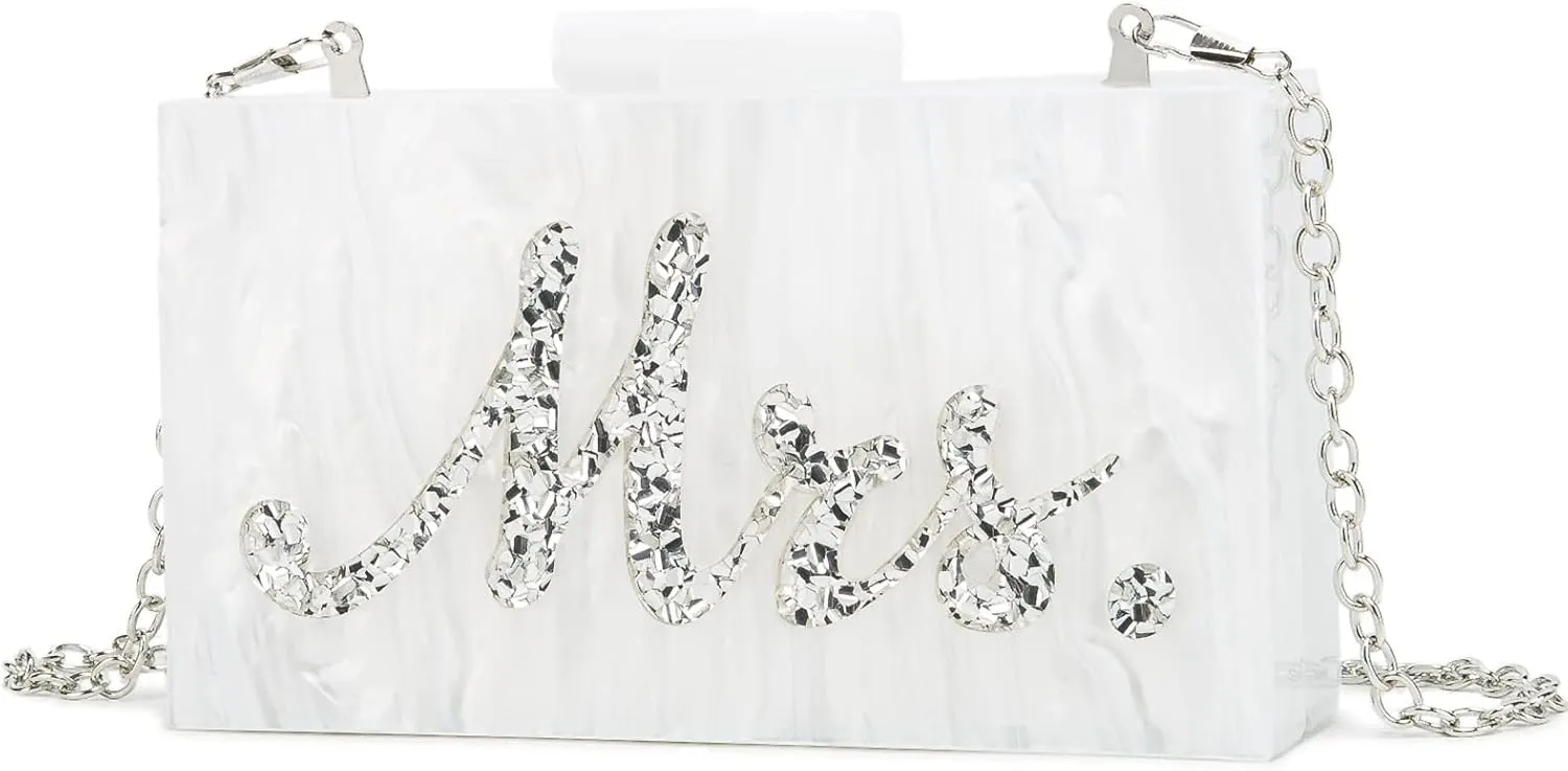MRS Clutch Purse Women Evening Handbag Acrylic Clutch Bag for Bride Party