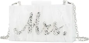 MRS Clutch Purse Women Evening Handbag Acrylic Clutch Bag for Bride Party