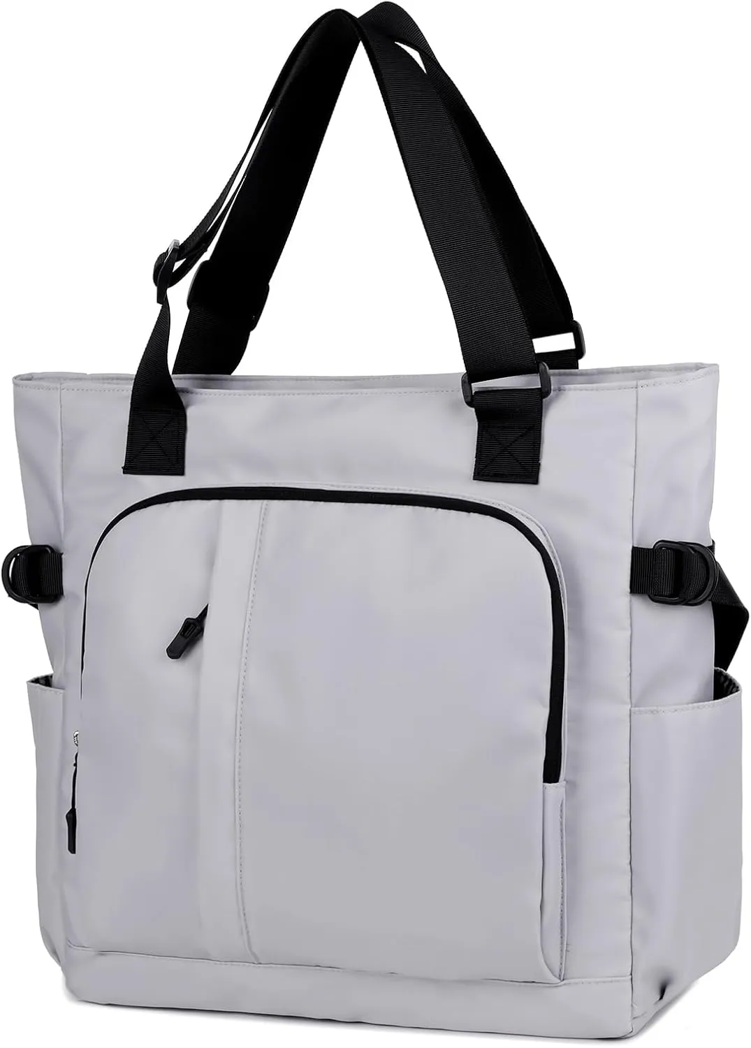 Multi Pocket Nylon Shoulder Bag Large Crossbody Bag Travel Purse Bags For Women (Y-Grey)