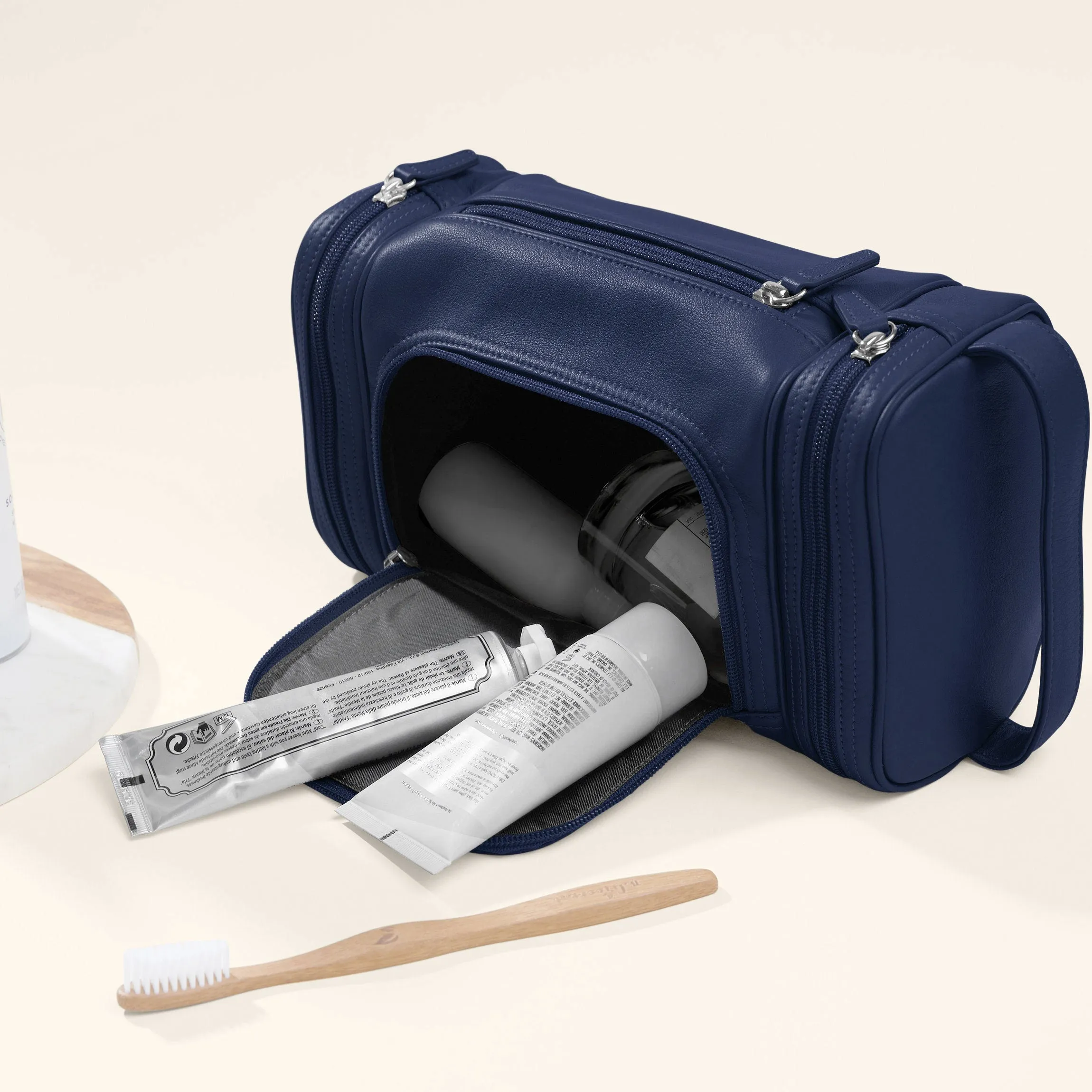 Multi Pocket Toiletry Bag Navy Blue