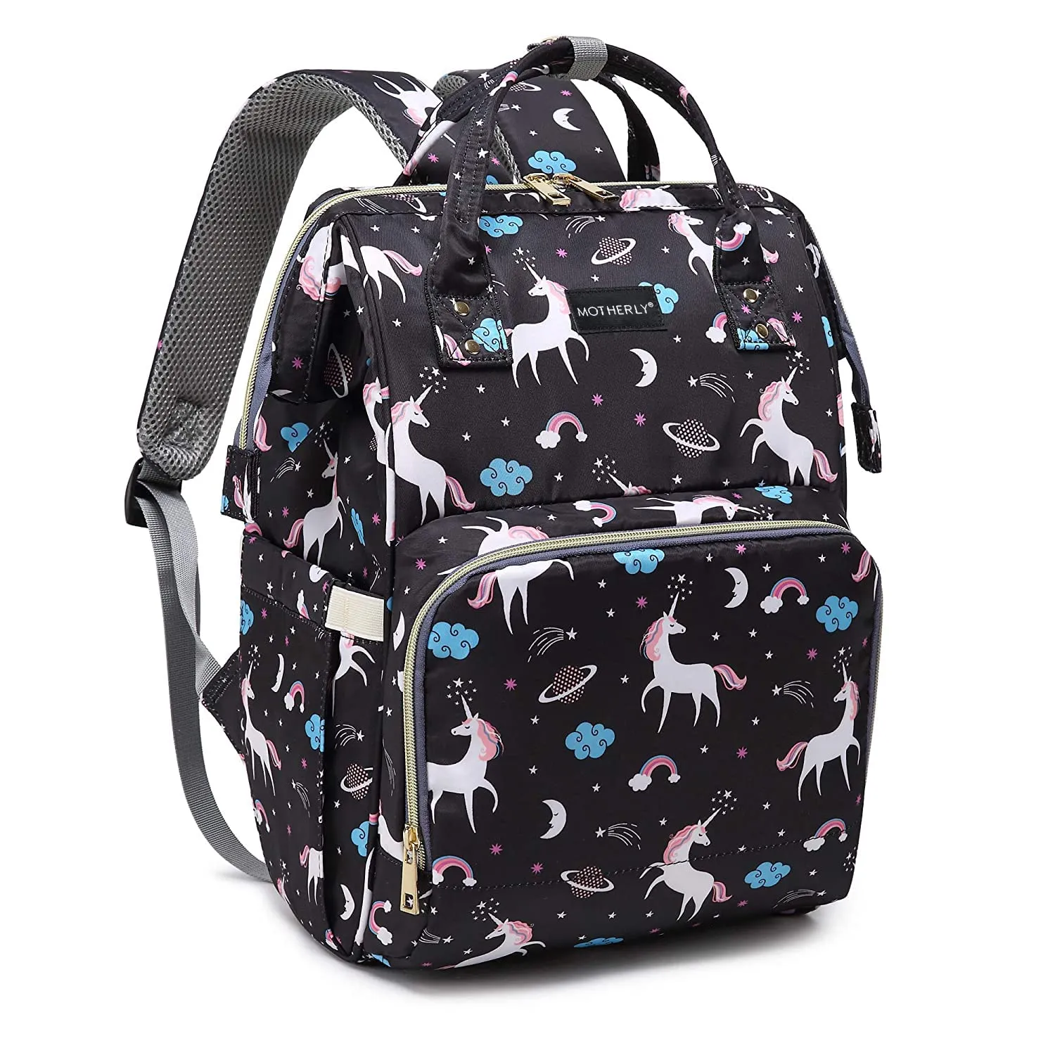 Multi Purpose Unicorn Organizer Backpack Diaper Bag - Dark Brown