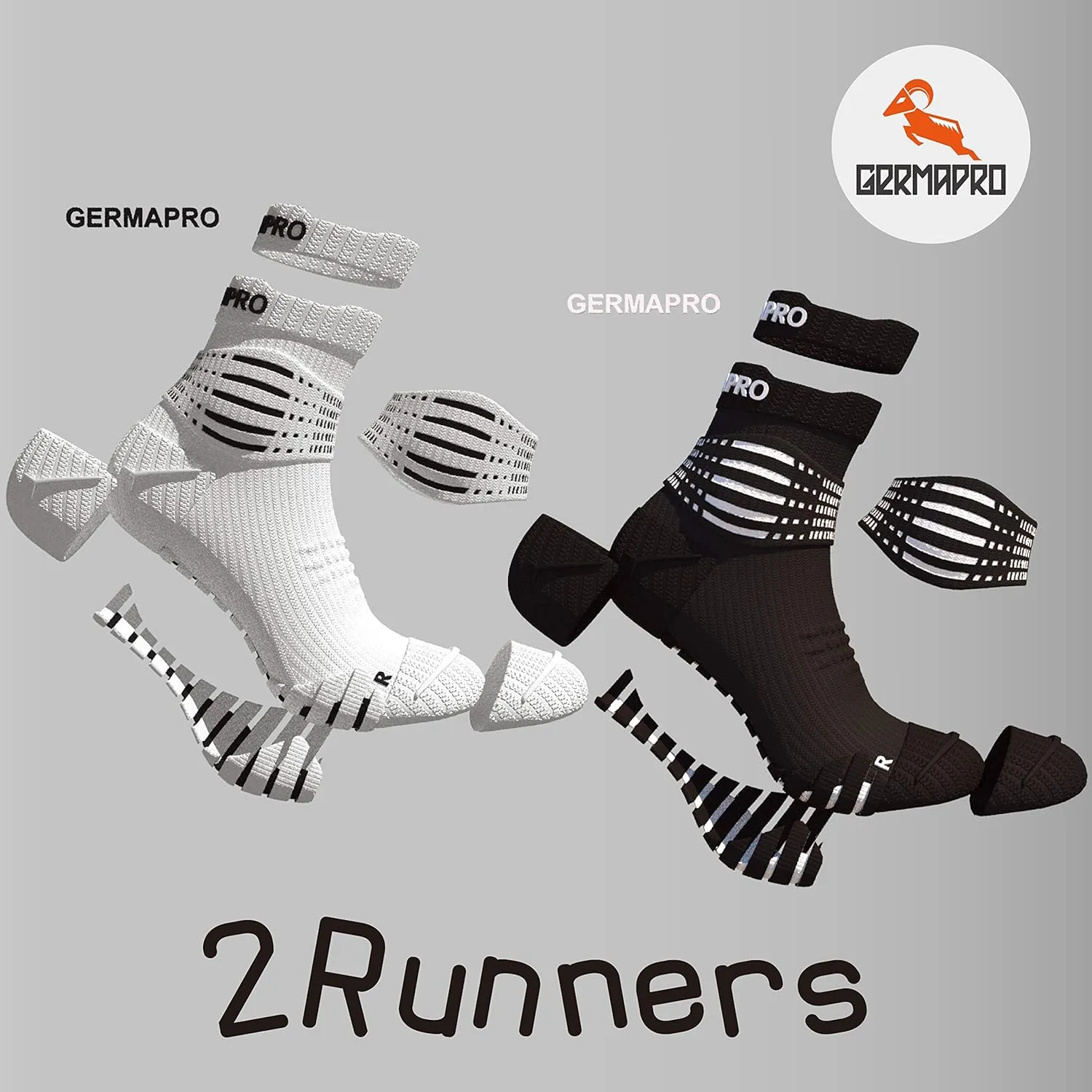 Multi-Task Ankle Compression Socks w/Moisture-Wicking Germanium Infused Fiber   CoolMax for Men & Women 2 Pairs