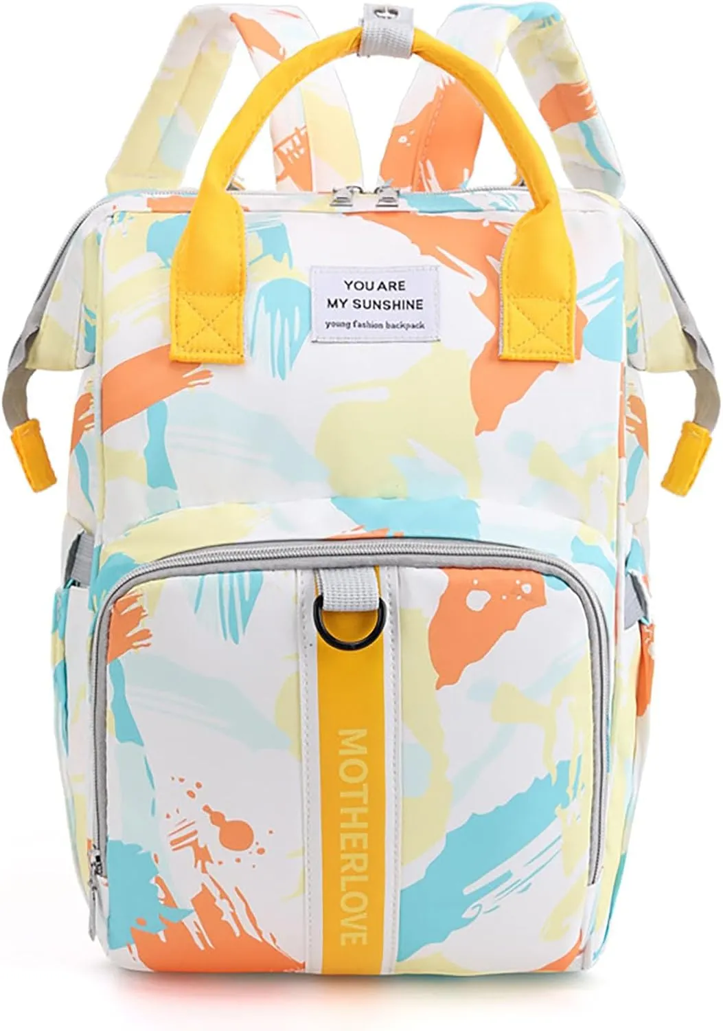 MultiFunction Baby Diaper Bag Backpack Anti Theft Travel Bag with Insulated Pockets Convenient Side Tissue Pocket (Golden Wheat Wave)