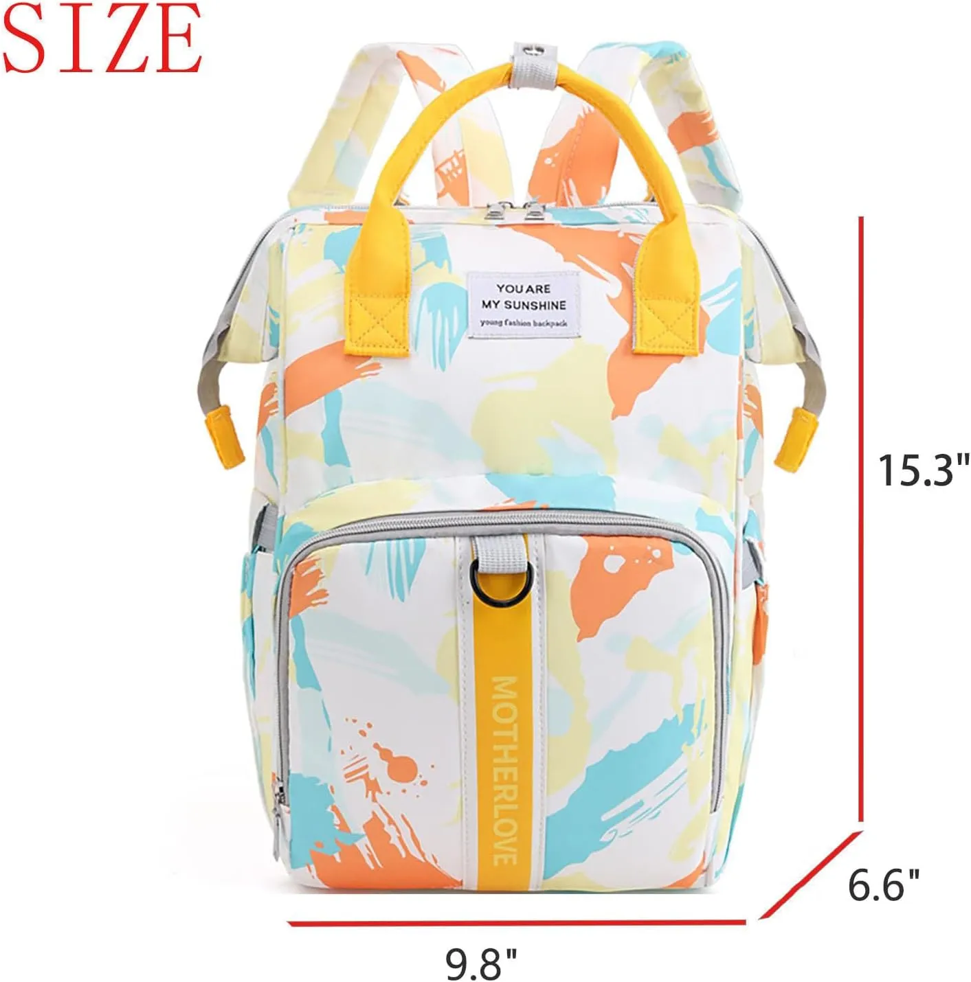 MultiFunction Baby Diaper Bag Backpack Anti Theft Travel Bag with Insulated Pockets Convenient Side Tissue Pocket (Golden Wheat Wave)