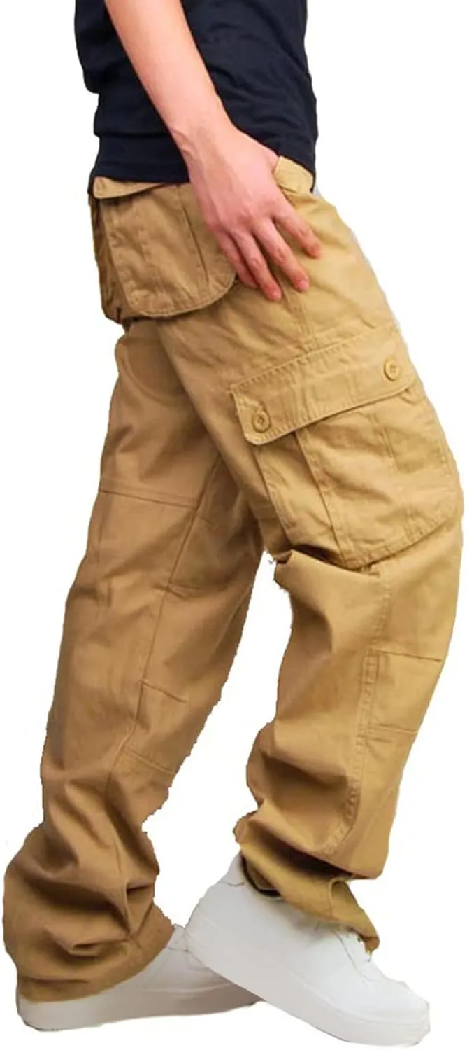 Muscularfit Baggy Cargo Pants for Men 2023 Casual Loose Multi Pockets Camouflage Trouser Lounge Buckle Zipper Camo Sweatpants