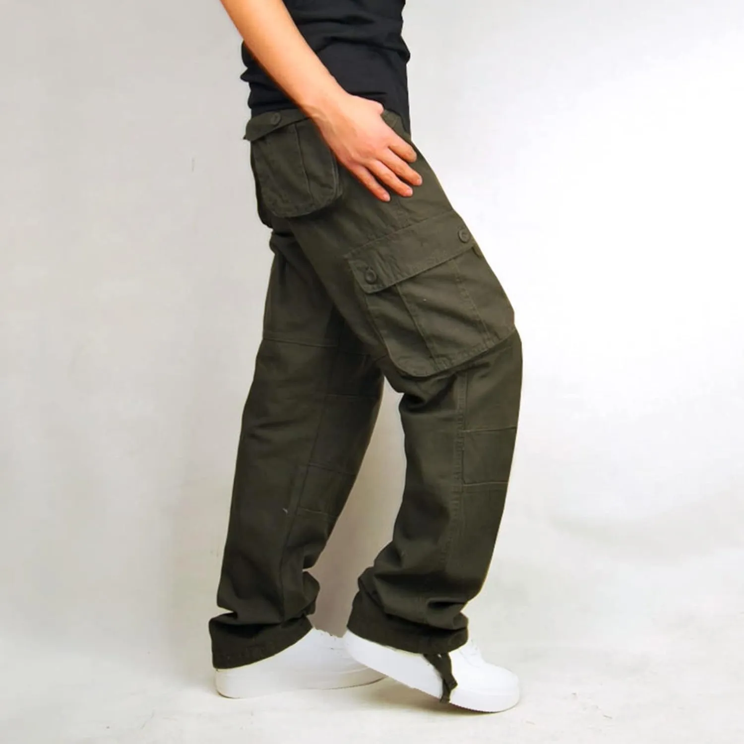 Muscularfit Camo Cargo Pants for Men 2023 Big and Tall Multi Pockets Loose Straight Sweatpants Outdoor Fashion Athletic Pants
